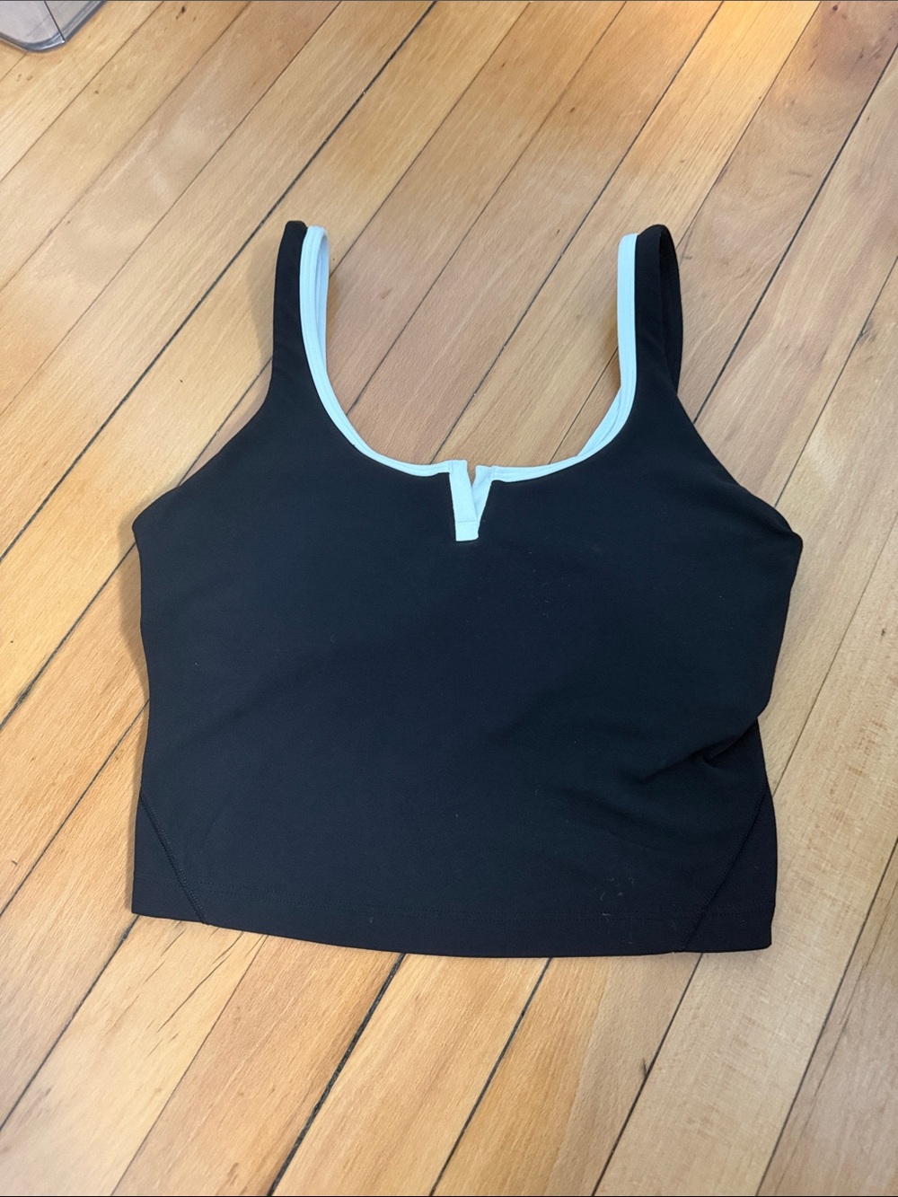 Lululemon align Women's Black Tank Bralette with White Trim